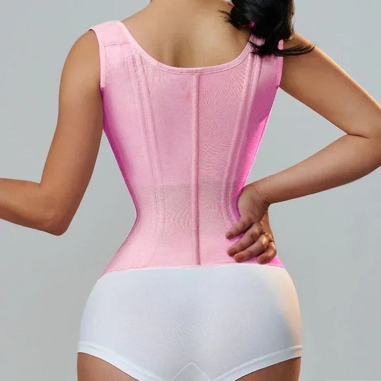 JayHune Fajas Colombianas Waist Trainer Corset – Double Compression, Zipper & Hook, Slimming Body Shaper-DH03